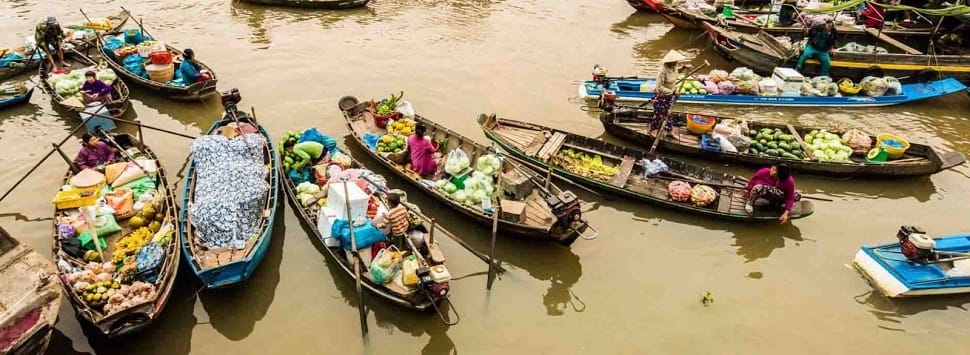 Can Tho est réputée pour ses pittoresques marchés flottants can-tho_marche-flottant