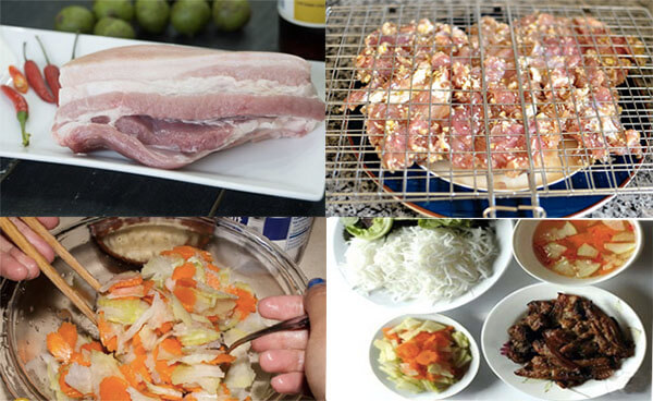 Recette bun cha Hanoi préparation
