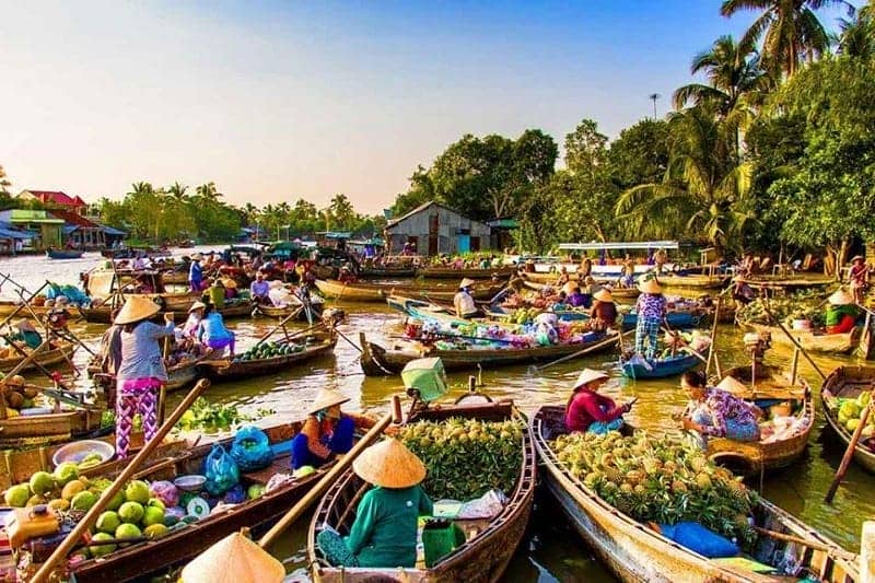 delta mekong hors sentiers battus marché flottant